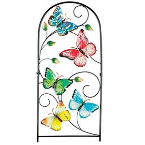 Colorful Butterfly Trellis Metal Garden Stake, 30"H - Picture 1 of 2