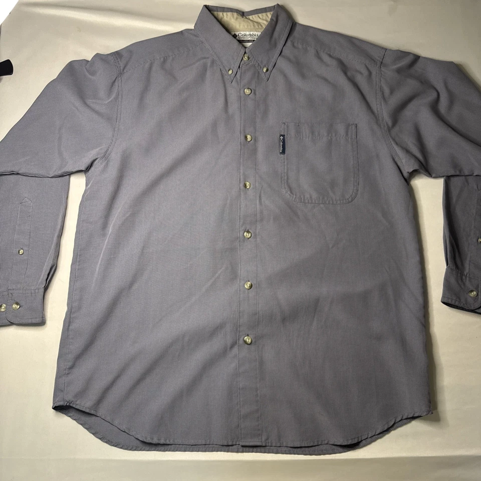Camisa Columbia Para Hombre L Algodón Cuadros Manga Larga Con Botones Foto 1 de 4