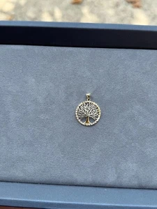 14 Karat Gelbgold Lebensbaum Anhänger Diamantschliff 21 mm - Bild 1 von 6