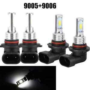 9005 9006 LED Headlights Bulbs 10000K High Low Beam Kit Combo Super White Bright - Picture 1 of 8