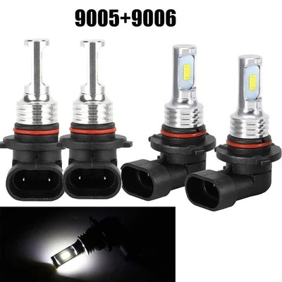 9005 9006 LED Headlights Bulbs 10000K High Low Beam Kit Combo Super White Bright - Image 1 of 4