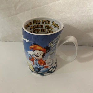 Disney Store Sleepy Mickey Mouse Curved Coffee Mug Authentic Original Trippy - Picture 1 of 5