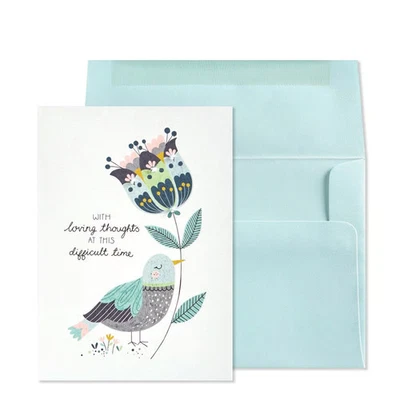NIQUEA.D, Bird with Flowers Sympathy Card