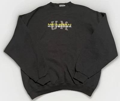 Michigan Wolverines Sweatshirt Sz XL Dark Blue Embroidered 80s-90s Crewneck USA - Image 1 of 4