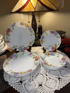 Corning Ware Corelle SUMMER BLUSH 6 Dinner Plates 10 1/4” & 8 Salad Plates 7 1/4 - Picture 1 of 23
