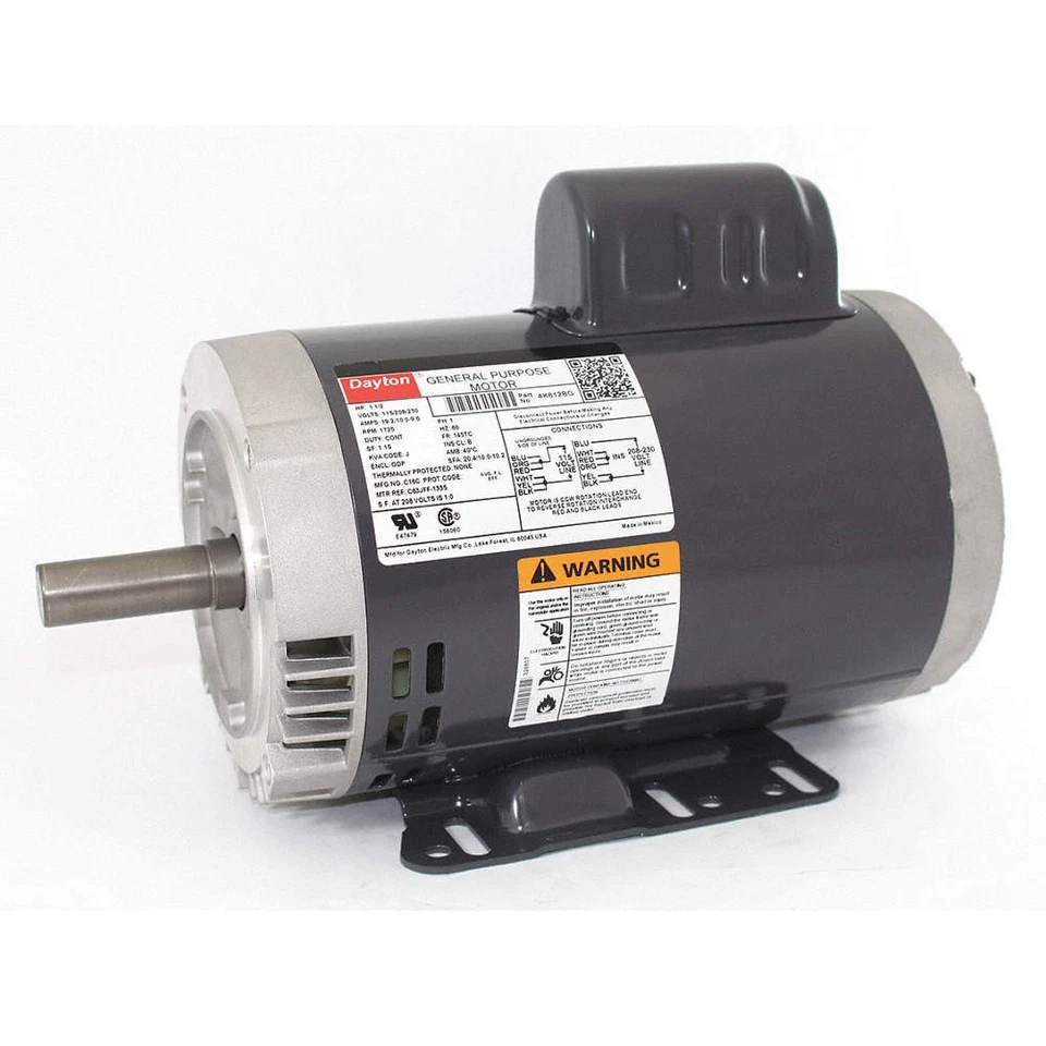 DAYTON 4K812 GP Motor,1 1/2 HP,1,725 RPM,115/208-230V 4K812 - Image 1 of 1