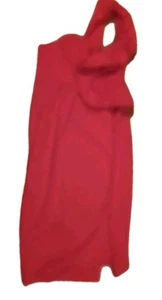 ECOWISH Women's Ruffle One Shoulder Split Midi Dress Red Size Medium - Picture 1 of 4