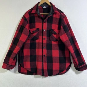 Camisa de Franela Woolrich De Colección Para Hombre Rojo Búfalo Cuadros Años 70 Talla XL Roja Negra EE. UU. - Imagen 1 de 5