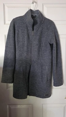 Merrell Gray 100% Wool Womens Mid Length Zip Up Jacket Size Medium - Image 1 of 4