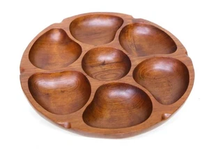 Ein großes Teak Lazy Susan 60er Jahre 40 cm Durchmesser Mid Century Modern Esszimmer - Bild 1 von 10