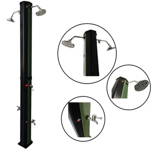 Doppel-Solardusche 60 L Gartendusche Pool 2 Regenduschen Fußduschen Grün/Schwarz - Bild 1 von 8