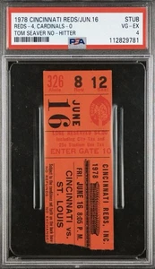 TOM SEAVER NO HITTER PSA EX TICKET 16.07.1978 CINCINNATI REDS VS ST LOUIS⚾️ Mets - Bild 1 von 4