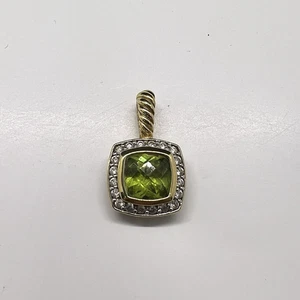 David Yurman 18k Yellow Gold Diamond & Peridot Albion Pendant - Picture 1 of 9