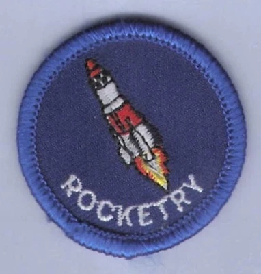 Patch Royal Ranger c1980 Rocketry Merit Badge Achievement Paw Blue Border 2" - Image 1 of 3