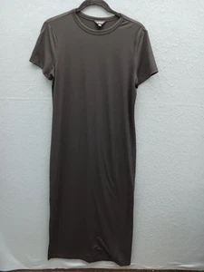 The Limited Women T-Shirt Midi Dress Size S Gray Solid Stretch - Picture 1 of 11