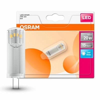 Osram LED STAR G4 Stiftsockellampe Kaltweiß Klar Stift Lampe 20W Leuchtmittel - Bild 1 von 4