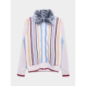Striped Fur Collar Shirt - Picture 1 of 3