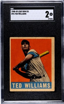 Tarjeta de Leaf Gum Co. #76 1948-49 ¡Ted William! RED SOX HOF! SGC 2 GD Foto 1 de 2