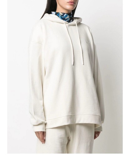 OFF WHITE Nuovo con etichetta! Ganni FELPA CON CAPPUCCIO OVERSIZE SOFTWARE EGRET donna taglia small media