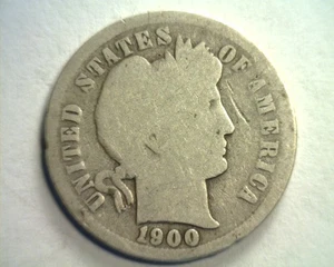 1900 BARBER DIME GOOD G BELLA MONETA ORIGINALE DA BOBS COIN SPEDIZIONE VELOCE 99c - Foto 1 di 2