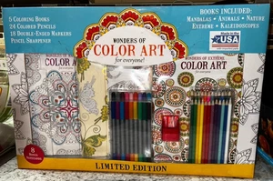 Leisure Arts Wonders Of Color Art Malset 5 Bücher + Stifte + Marker - Bild 1 von 6