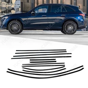 Cubierta de tira moldeada de umbral de ventana negro brillante para 2023-2026 para Benz GLC SUV - Imagen 1 de 6