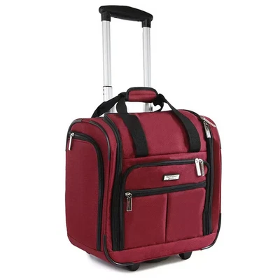Pacific Coast Signature Underseat 15.5" Rolling Tote Carry-On Luggage Red NEW - Image 1 of 4
