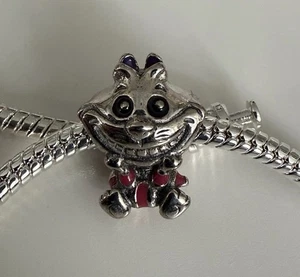Grinsekatze Alice Im Wunderland Charm Style Pandora NEU Silber - Bild 1 von 9