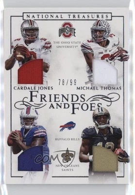 2016 National Treasures Quad Relic 78/99 Cardale Jones Michael Thomas Rookie RC - Image 1 of 3