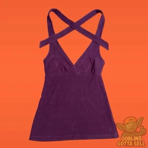 Chicka-d Damen Aubergine Lila Neckholder Crop Tank - Bild 1 von 6