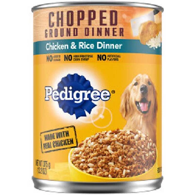 Pedigree 01907 Canned Dog Food, Chicken & Rice Dinner, 13.2 oz. Can - Quantity - Image 1 of 2