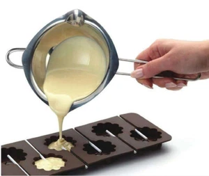 Wasserbad-Schmelztopf - Schmelzschale mit 2 Ausgüssen - rostfreier Edelstahl - Bild 1 von 7