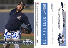 Aaron Civale Signed 2017 Grandstand Lake County Captains #NNO Card Auto AU