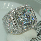 925 Silver Filled Ring Elegant Round Cubic Zircon Women Wedding Ring Sz 6-10
