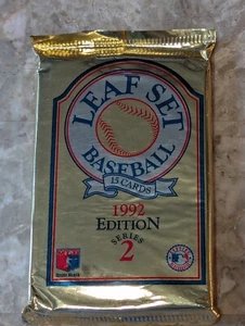 Leaf Set Baseball Series 2 1992 Edition MLB MLBPA 15 Card Pack Factory Sealed - Picture 1 of 3