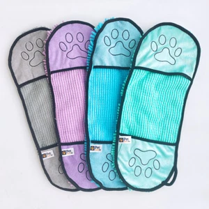 Pet Daily Kit Absorbent Dog Towel Quick Drying Dog Bath Towel with Hand Pockets - Picture 1 of 22