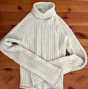 Guess Soft Green Long Sleeve Cable Angora Turtleneck Sweater Juniors Size 5 - Picture 1 of 11