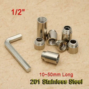Pipe Fittings Adapters Male x FemaleStainless Steel Tap Extension Connector - Picture 1 of 14
