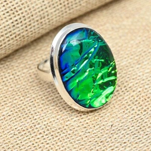 Green Triplet Opal Gemstone Handmade 925 Solid Sterling Silver Ring Jewelry Gift - Picture 1 of 4