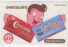 CHOCOLAT DELESPAUL LILLE  CORONA  LAITTA  BUVARD PUBLICITAIRE 