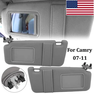Fits 07-11 TOYOTA CAMRY Plush Cloth Sun Visors Pair W/Sunroof LEFT & RIGHT Side - Afbeelding 1 van 18