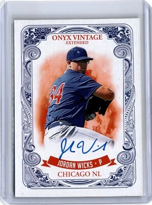 2021 Onyx Vintage Extended Blue Ink Jordan Wicks Auto (B33) A31 Cubs - Image 1 of 2