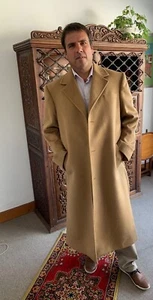 Unique Gift for men Luxury long Camel Alpaca coat size L very good condition - Picture 1 of 3