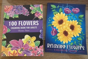 Flower Theme Coloring Books (Adult Coloring) - Paperback 2 NEW - Picture 1 of 11
