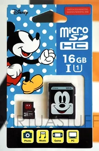 Disney MicroSD Card 16GB Mickey Version by Cyber Gadget, Switch, Wii U, 3DS, 2DS - Picture 1 of 3