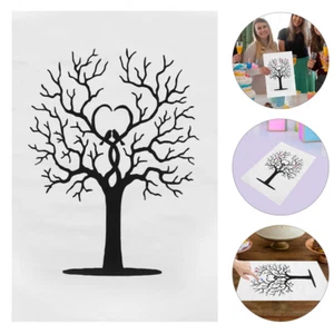 40 X Fingerabdruck-Check-in-Malerei Hochzeit Mit Fingerabdruckbaum - Bild 1 von 12