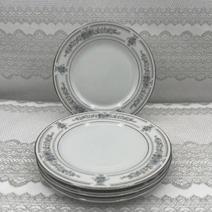 Vtg Elington Japan Porcelain 6.5” Plate Set 4pc Silver Trim Bread And Butter - Picture 1 of 7