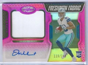 2022 Certified Mirror Pink 119/249 Jalen Tolbert #230 Rookie Auto RC Cowboys - Picture 1 of 2