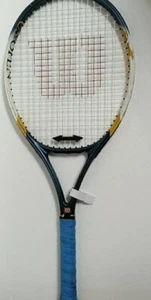 Wilson Federer 27.5" Tennis Racket blue white US OPEN Double Beam - Picture 1 of 5