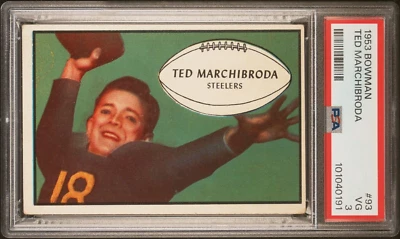 1953 BOWMAN TED MARCHIBRODA #93 PSA 3 VG - Image 1 of 3